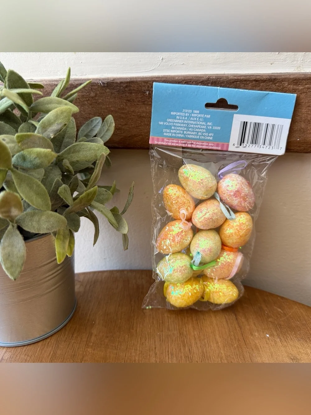 Hobby Lobby Glitter Foam Egg Ornaments in Yellow, Orange, Green, Purple (12 pc)